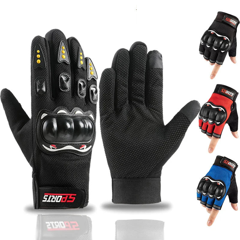 Custom Breathable Unisex Touch Screen Safety Protection Motorcycle Full Finger Racing Gloves