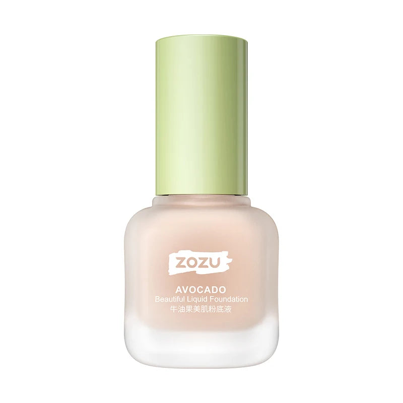 ZOZU Cosmetic Long Lasting Moisturizing Oil Control Concealer OEM ODM Lightweight Avocado Makeup Liquid Foundation Wholesale