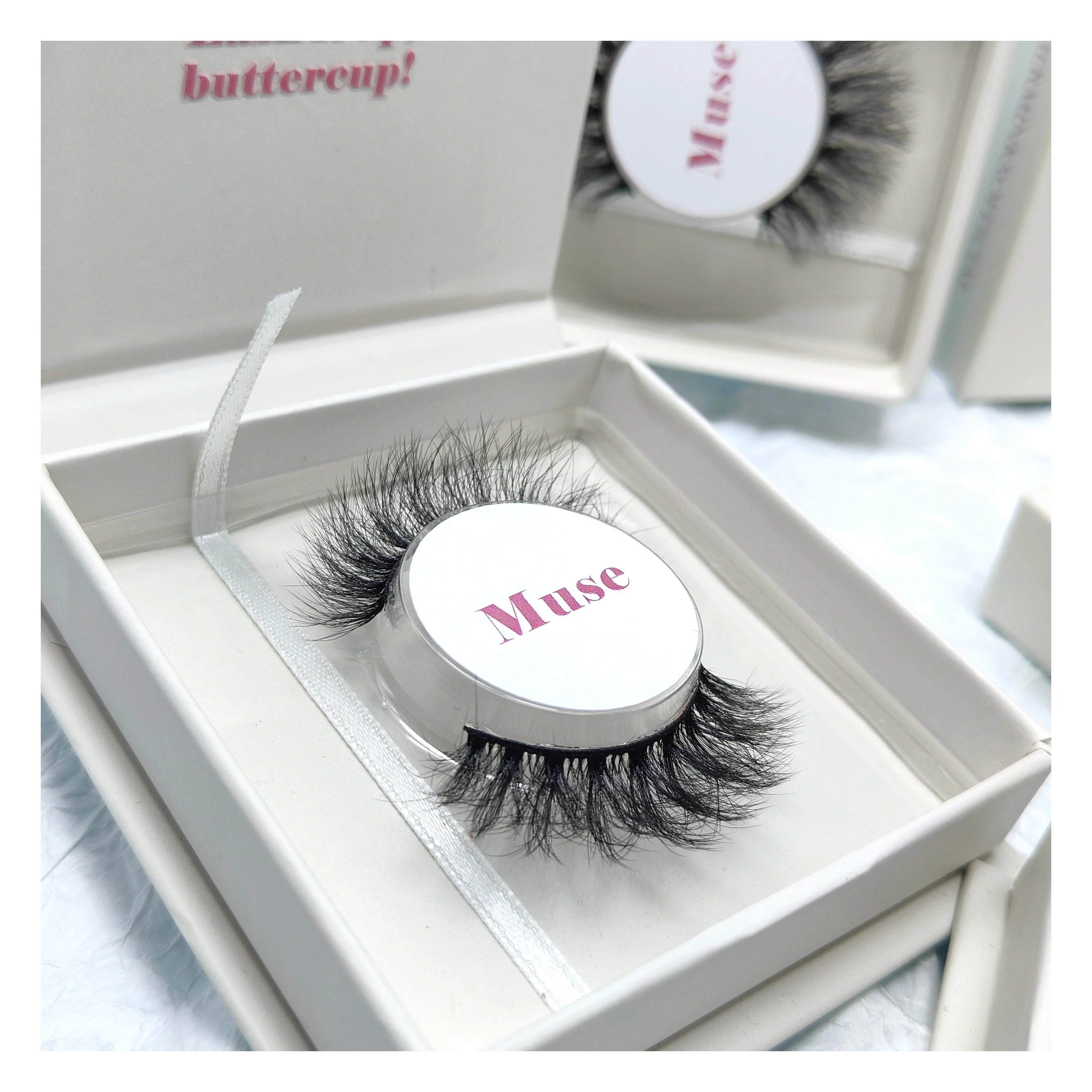 Vegan Silk Strip Lashes 3D Faux Mink Eye Lashes Custom Lash Box Wispy False Eyelashes