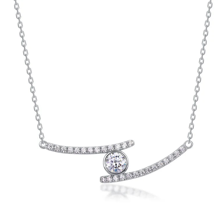 Silver Lab Grown Diamond Necklaces Wholesale Moissanite Elegant Forever Love Mother Necklace Women Jewelry Mother Day Gift