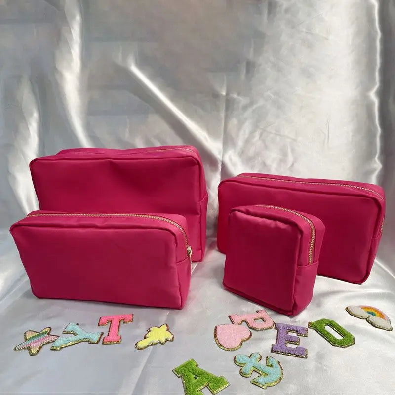 Wholesale Personalized  Stock Multi Colors No MOQ Nylon Large Cosmetic Bag Zipper Toiletries Organizer Bag for Women Girls Gift