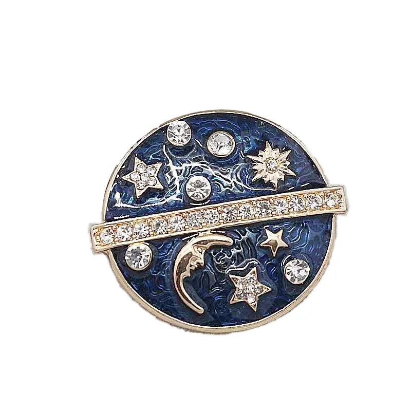 YHJ18091001 Fashion Enamel Moon Brooch Women Enamel Brooch Pin Wholesale