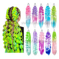 Wholesale 24 Inch Festival Rave Mermaid Pre Stretched Easy Colored Braiding Hair Crochet Braids Bubble Ponytail Extension