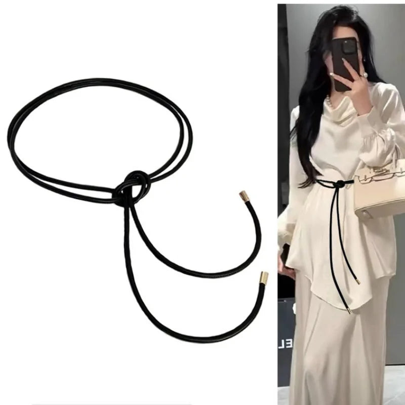 Waist Rope Women's High-end Versatile Skirt Thin Waistband Women's Versatile Decoration Simple Bow Belt Women
