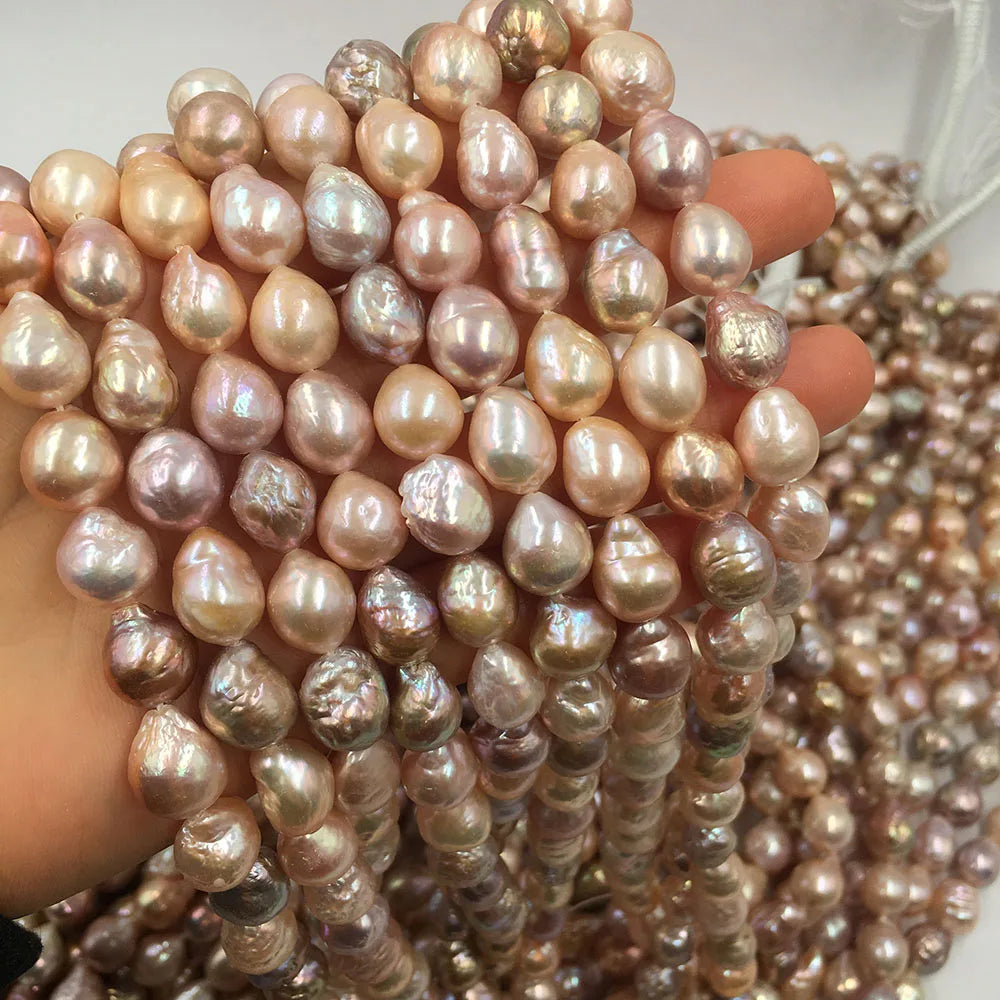 16 Inch 9-11 mm Kasumi Nature Baroque Freshwater Pearl for Jewelry Making oyster Farm oyster Pearl Perolas Pearl String