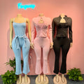 2025 Fall Winter Women Clothes Set Solid Plain Pocket Zipper Coat +Jumpsuit Casual Women 2 Pieces Sets