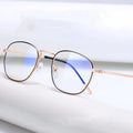 New Unisex Retro Alloy Optical Frames Fashion Durable Comfortable Silicone Pad Anti Blue Light UV400 Diamond Face Shape Glasses