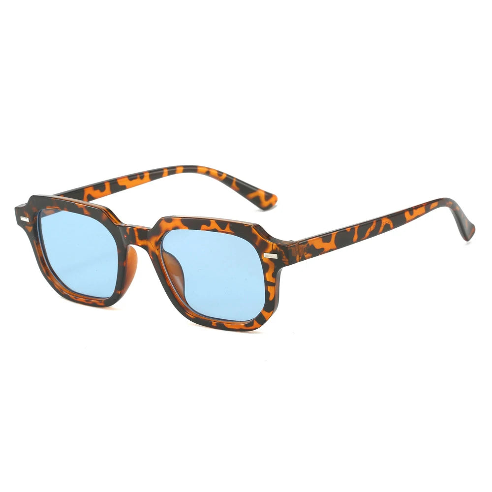 XY50222 2024 Designer Sunglasses Fashion Blue Square Men Sun Glasses Vintage Tortoiseshell Rivet Rectangle Sunglasses for Women
