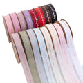 Wholesale 2.5CM Custom Logo Rose Gold Foil Heartbeat Grosgrain Ribbon for Gifts Packing