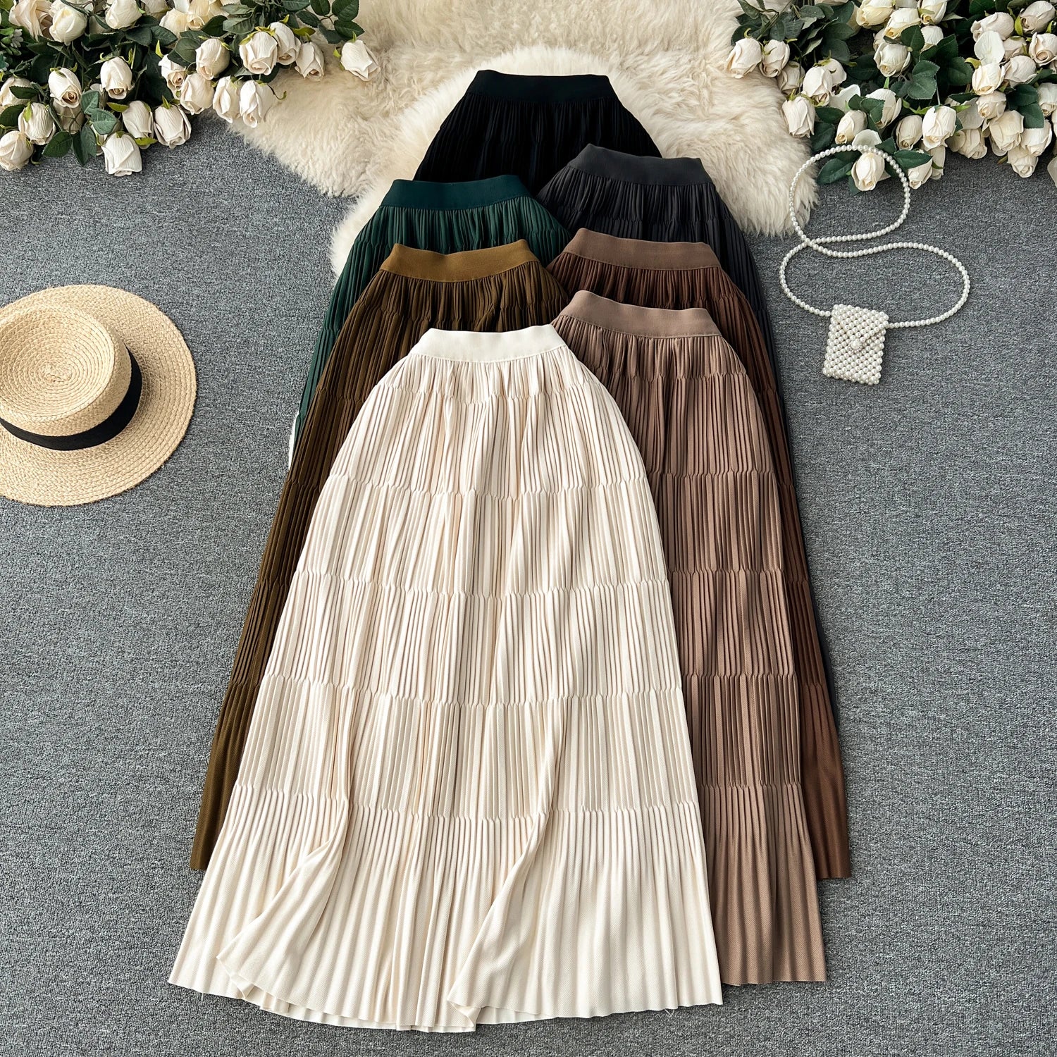 Wholesale 2026 Autumn New Versatile Draping Casual Dress High Waist Slim Slim Women's Mid Length Skirt
