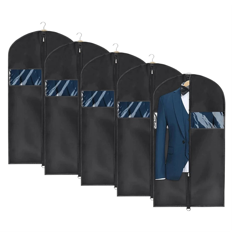 High Quality Durable Reusable Zipper Non-Woven Dust Cover Gown Foldable Travel Garment Suit Bags with Tote Style