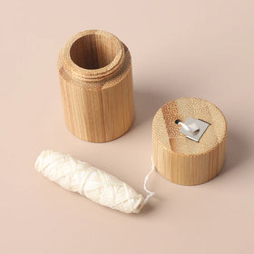 Sustainable Oral Care Bamboo Dental Floss Dispenser Reusable Eco Corn Starch Dental Floss Packaging with Cutter