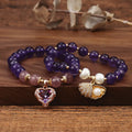 New Design Elegant Amethyst Pearl Shell  Crystal Amethyst Beads Peanut Pearl Pendant