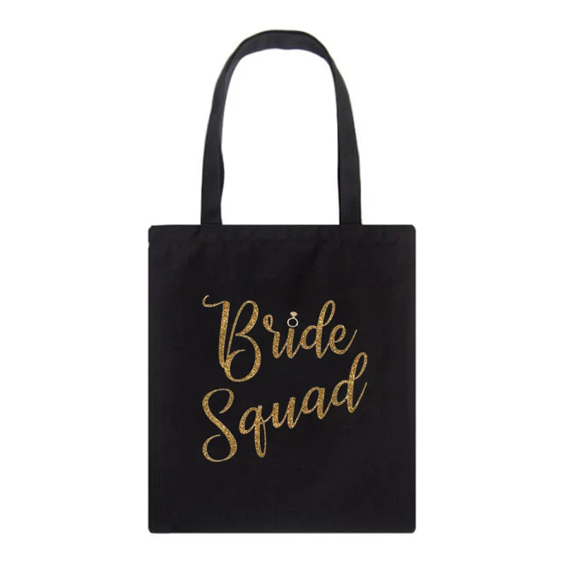 Personalized Black Small Ladies Printful Canvas Polyester the Tote Bags for Sublimation Bridesmaids Wedding Guests