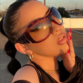 2024 New Arrivals Outdoor Trendy Fashion Oversized Sunglasses Women Luxury Uv400 Sun Glasses