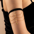 SC New Gold Plated Butterfly Arm Bracelet Geometric Inlaid Diamond Bracelet Multi Layer Upper Arm Cuff Bracelet for Women