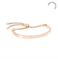 Custom Engraved 316L Stainless Steel Curved Bar Bracelet Bangle Plain Sliding Chain with Gold Finish for Gift