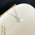 P1534 8-9mm DIY Natural  Freshwater Pearl Charm Pendant Necklace Accessory 925 Sterling Silver Jewelry for Women Without Chain
