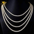 Hip Hop Jewelry GRA Certified 925 Sterling Silver Bling 3mm White Vvs Iced Out Moissanite Tennis Chain Necklace for Man Woman