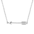 925 Sterling Silver Rhodium Plated Arrow Engraved Name Necklace Classic Wedding Engagement Birthday Party Gift Zircon
