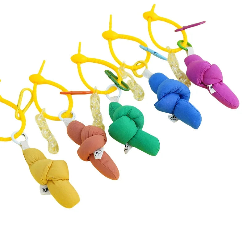 Lovely Buttons Twist Knot Keychain Cute Backpack Ornaments Pendant Keyring Lanyard Strap for Phone Chain Backpack Accessories
