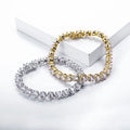 Fashionable Real Gold  Rhodium Plated Brass Bracelet  Women Fashion Fine Jewelry Tennis Chain Wedding Party Bracelets Bangles