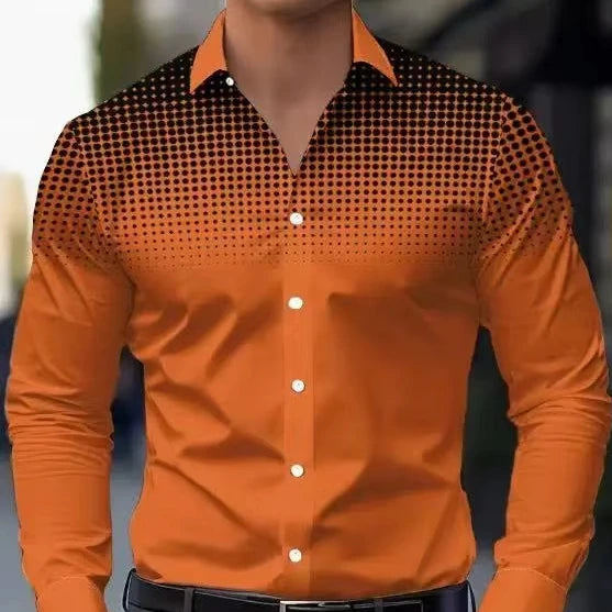 High Quality Digital Print All Over Printed Single Breasted Custom Logo Casual Shirt for Men