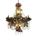 Indoor Large Long Black Metal Pendant Light with Plants Big Modern Luxury Flower Chandelier for Wedding Centerpiece