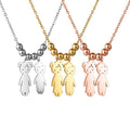 Valentines Day Engraved Name Date Beads Necklace Family Jewelry Personalized Gold Stainless Steel Boy Girl Kids Pendant Necklace
