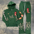 DCY Custom Clothing Manufacturers 400 Gsm TracksuitUnisex Sweat TracksuitsCustom Flared Sweatpants and Hoodie Sets