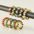 BM Hot Selling Waterproof 18k Gold Stainless Steel Open Ring Bling Gemstone Zircon Rings for Women