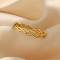 Drop Ship Minimalist Super Thin Woven Chain Ring 18K Gold Plated Stainless Steel Rings Women Jewelry