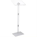 Modern Clear Acrylic Concert Podium Stand Adjustable Inclination Church Pulpit for School & Hotel Use