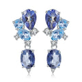 Abiding Natural Mystic Quartz Blue Topaz Fashion 925 Sterling Silver Charm Earrings Jewelry for Women