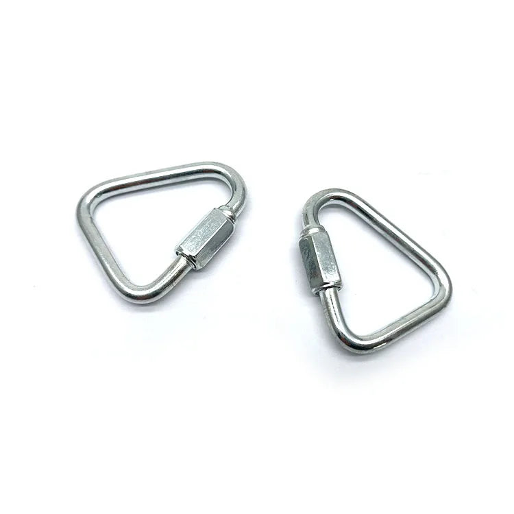Multifunctional Zinc Alloy Carabiner Quick Triangle Screwlock Link Lock Ring Hook Chrome plated heavy duty lifting marine