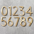 Cosun 6-Inch Modern Home Door Plates Acrylic Iron Exterior Door with Gold House Number Metal Floating Mount for Apartment