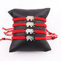 New Design CZ Pave Elephant Charm Red Cord Knot Woven Braided Lucky Friendship Bracelet Women
