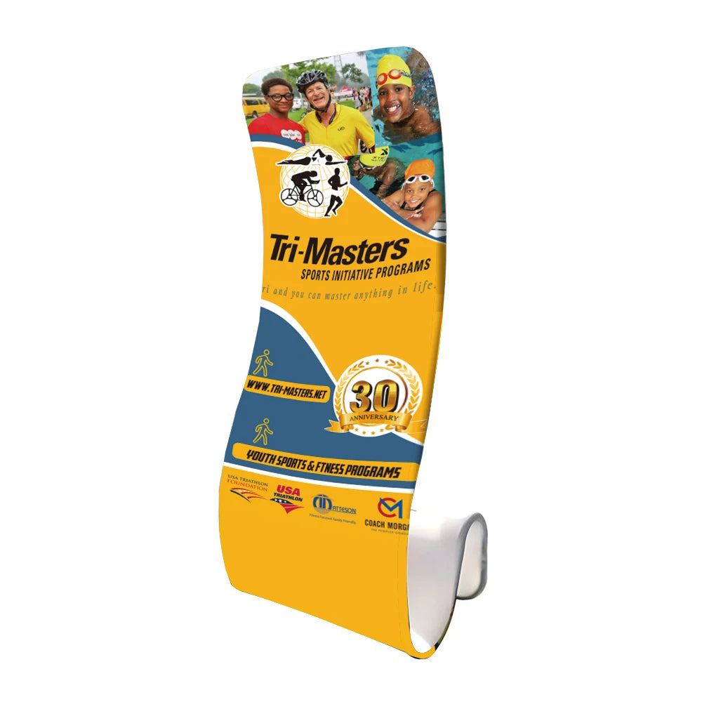 Advertising  Aluminum Frame Custom Printing S Shape New Fabric Pop up Banner Snake Banner
