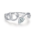Fashion Latest Designs Wedding Ring for Women Luxury Imitation Diamond Ring S925 Sterling Silver Water Drop Diamond Ring