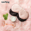 Custom Logo Double Sided Silk Satin Eye Mask with Elastic Band All Fashion Colors-Sleeping Shading Breathable Blind Fold