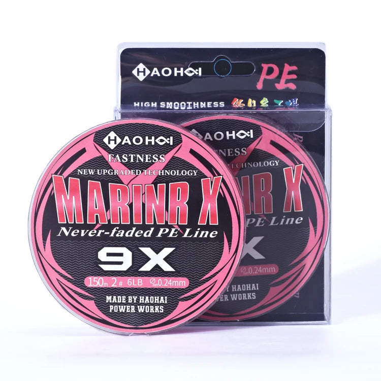 Lure Fishing Line 6X PE Fishing Line Braid 100m Package Red Color Waterline Fishing Line 30lb