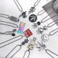 Wholesale Simple Titanium Steel Accessories Lovers Sweater Chain Men Statement Fashion Jewelry Necklace