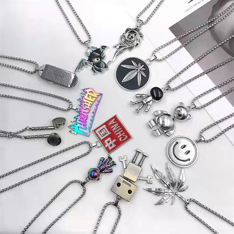Wholesale Simple Titanium Steel Accessories Lovers Sweater Chain Men Statement Fashion Jewelry Necklace