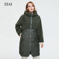 Factory Wholesale New Design Ladies Casual Cotton Padded Coat Padded Trench Coat in Light Green