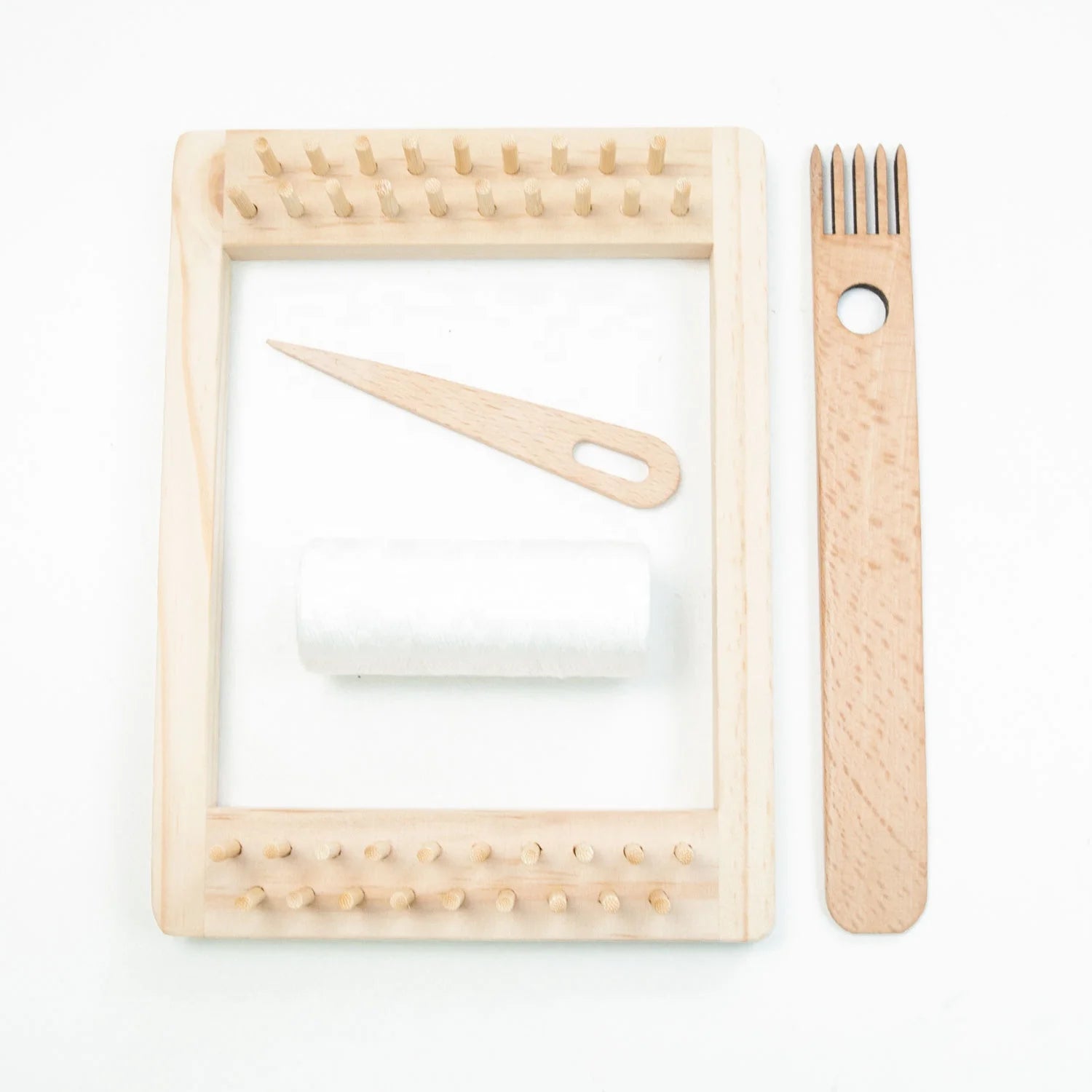 Mini Weaving Loom Kit Wooden Comb Needle and Thread