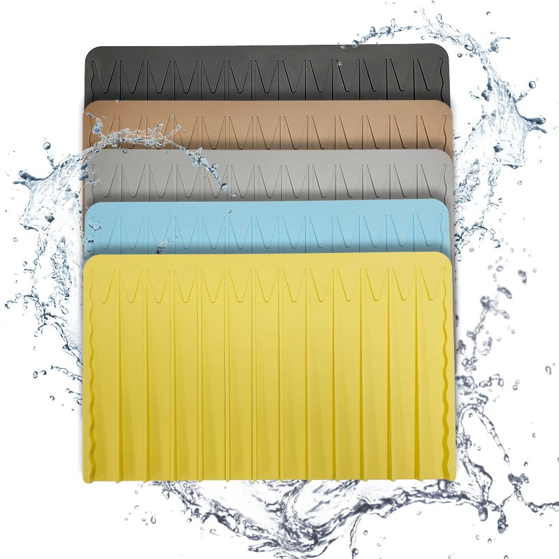 Silicone Kitchen Sink Drain Rack Absorbent Mat Eco-Friendly Durable Square Design Home Kitchen Utensil