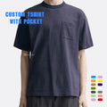 Custom Heavy Cotton Wholesale Blank t Shirts With Pocket Wholesale Clothing Short Sleeve LOGO Desginmen t Shirt