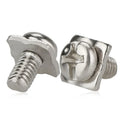 M3 X 8mm Terminal Block Screws With 7 X 7mm Square Washers Nickel Plated Carbon Steel Silver 4mm SEMS Bolts