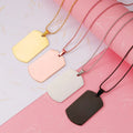 Stainless Steel Niche Trendy Men's Hip-hop Blank Tag with Laser Engraved Hip-hop Style Pendant Necklace