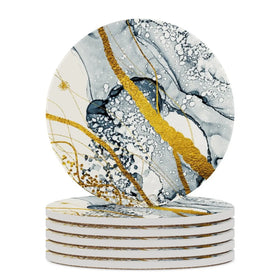 Wholesale Absorbent Tea Cup Ceramic Coaster With Cork Back